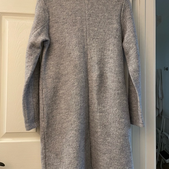 NWOT- Rachel Zoe Wool Blend Trench Style Coat Light Grey, Single Breasted SMALL - Picture 2 of 5